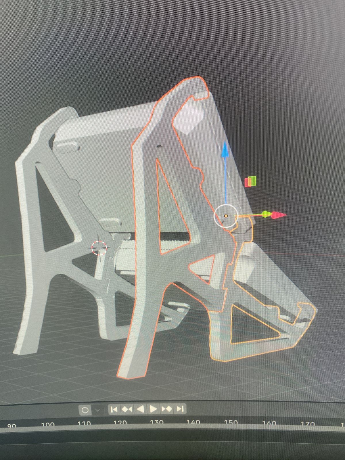 Folding stand assembly in Blender